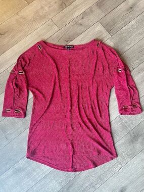 Cable & Gauge | Y2K Deep Red Blouse | Medium